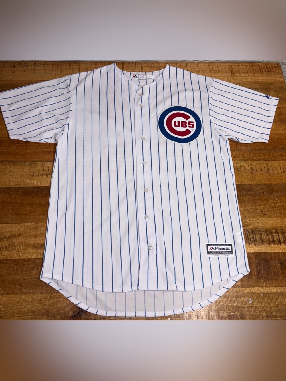 Anthony Rizzo #44 Chicago Cubs Majestic Cool Base Pinstripe Jersey Size XLT